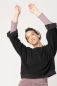 Preview: Pullover für Damen aus schwarzem Teddyplüsch